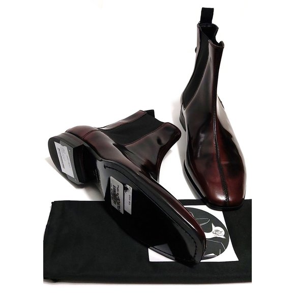 Jimmy Choo Sawyer Black Merlot Brush off Leather Men\'s Size 43 Chelsea Boots main image 4